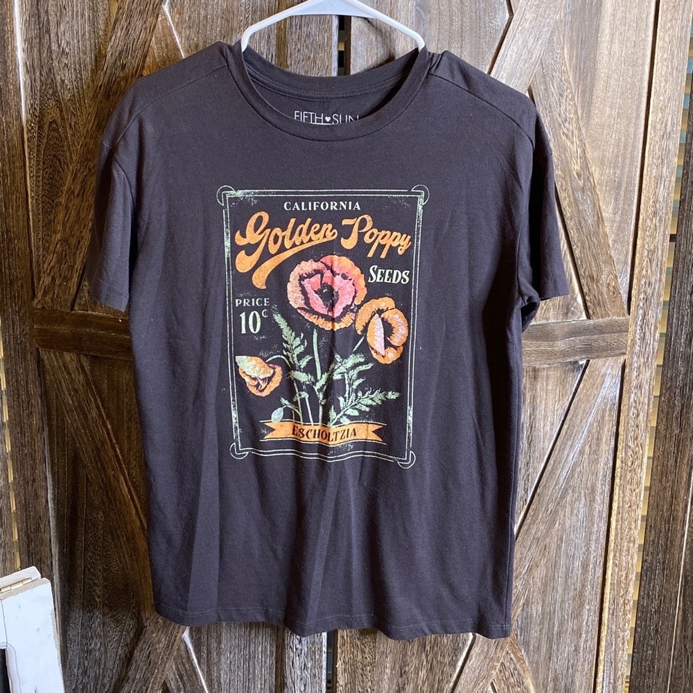 FIFTH SUN brown t-shirt MEDIUM